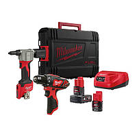 Набір акумуляторних інструментів MILWAUKEE M12 BPP2L-422X (4933481028)