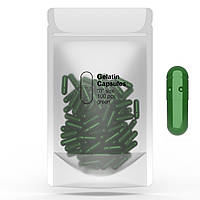 Капсулы желатиновые "0" зеленые пустые 100 шт. 0,68 мл. твердые Желатиновые капсулы для лекарств Зелений