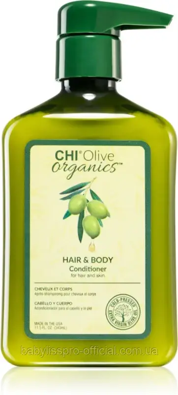 Зволожуючий кондиціонер для волосся та тіла CHI Olive Organics Hair And Body Conditioner 340ml