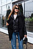 Брендова чорна комбінована куртка трансформер, весна-осінь, чорна комбінована куртка, фото 4