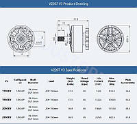 FPV двигатель бесколлекторный T-Motor Velox V2207 V3 KV2550 зелёный электромотор для дрона