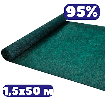 Сітка для тіні 95% 1,5х50м затінюють зелена Shadow 110 г/м2 у пакетах для затінення тераси альтанки балкону