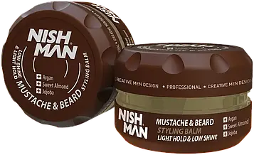 Бальзам для бороди та вусів Nishman Beard & Mustache Styling Balm Travel Size 30мл