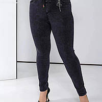 Женские джинсы в пепельном цвете с высокой посадкой без застежки размеры от 50 по 60