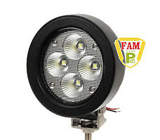 Робочий ліхтар світлодіодний, 40 Вт, 3800 лм, круглий, білий, 110x93x145 мм,4 світлодіода LA10416