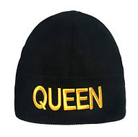 Шапка Queen/ шапка біні / жіноча шапка / головний убір / чорна шапка
