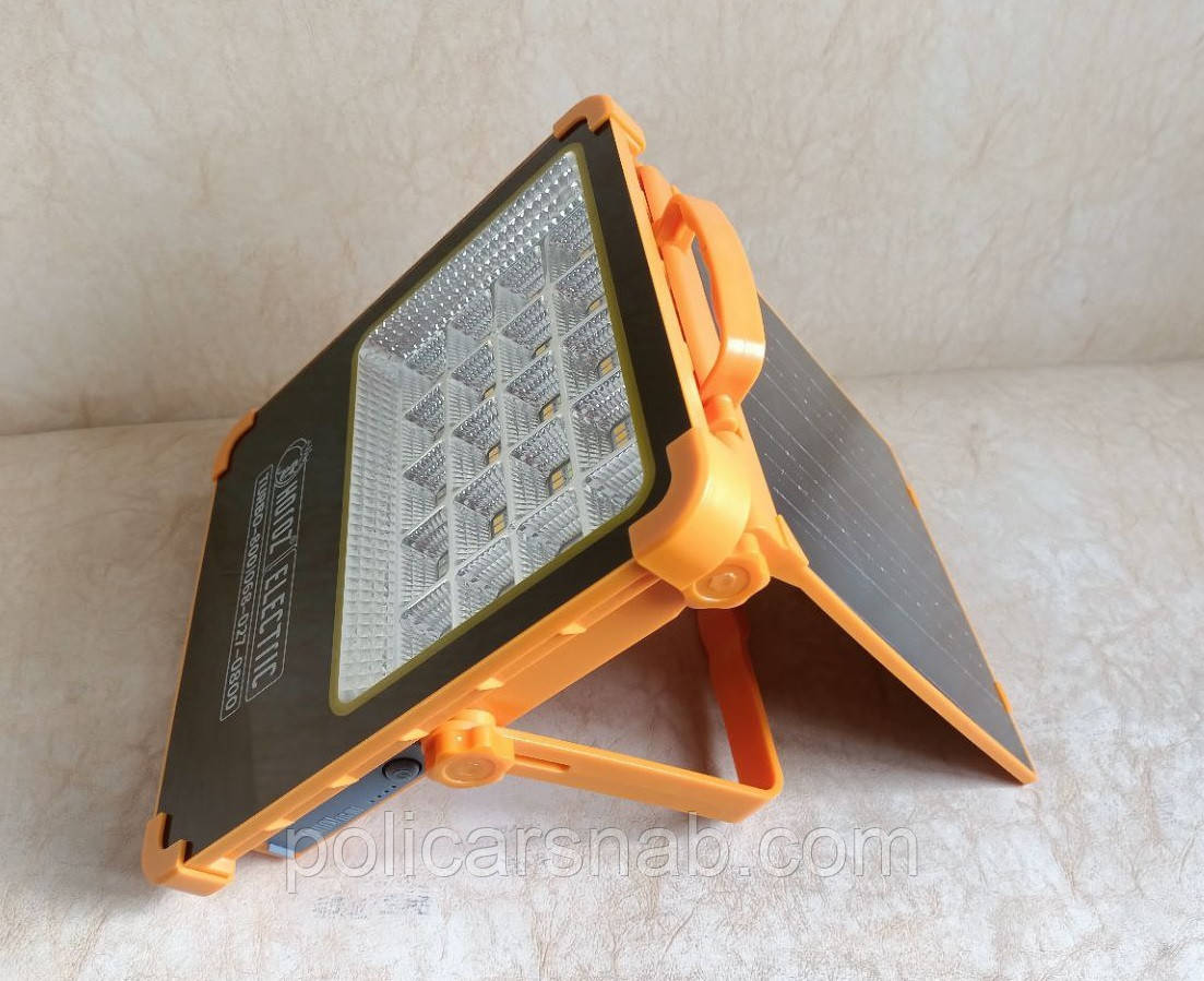 Прожектор аккумуляторный светодиодный на солнечной батарее TURBO-800 800 Вт 2733Lm USB шнур и защитный чехол - фото 5 - id-p326417493