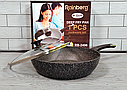 Універсальна сковорода 32 см із мармуровим антипригарним покриттям Rainberg RB-2496 / Сковорода для всіх плит, фото 3