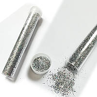 Блискітки декоративні (глітер сухий) 5г / пісок / срібло / № 505