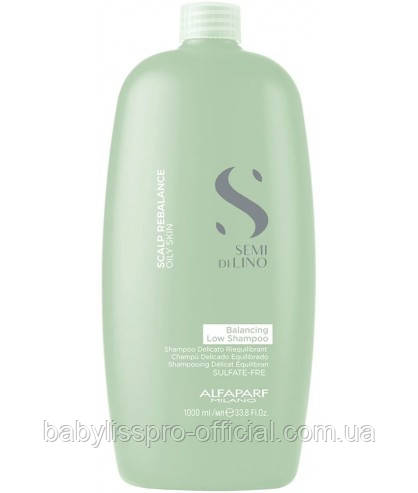 Шампунь для жирної шкіри голови Alfaparf Semi Di Lino Scalp Rebalance Balancing Low Shampoo 1000 мл