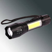Ліхтар ручний W601-XPE(red)+COB(white), Li-Ion акумулятор, ЗУ microUSB, zoom, фото 5