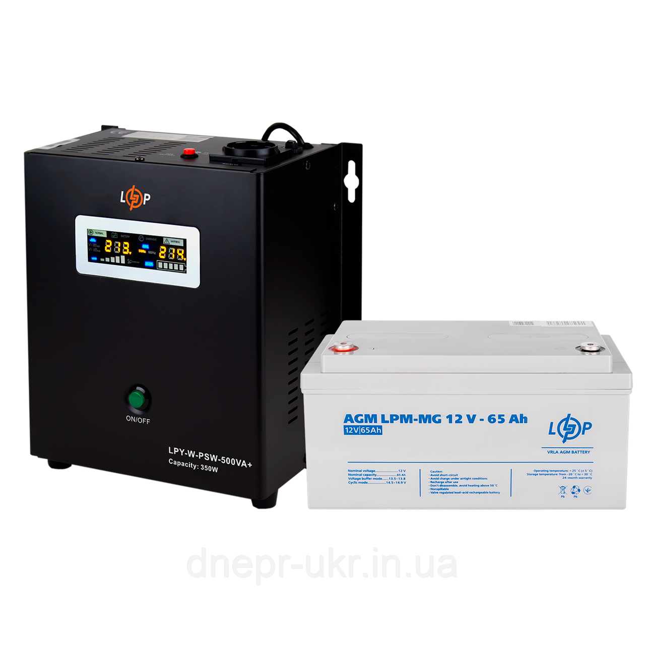 Комплект резервного живлення для котла LP (LogicPower) ДБЖ + мультигелева батарея (UPS W500VA + АКБ MG 900W), фото 1