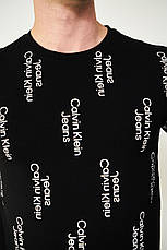 Чоловіча футболка Calvin Klein з написами чорна, брендові чоловічі футболки CK для чоловіків, фото 4