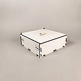 Коробка подарункова дерев'яна 8 march 15x15x5 см (біла), фото 3