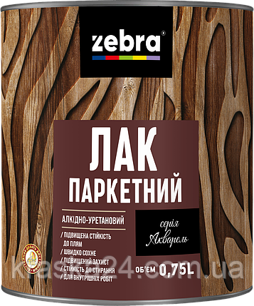 Лак паркетний алкідно-уретановий "ZEBRA" 2,1 л, фото 2