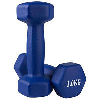 Гантель 1 кг с неопреновым покрытием для фитнеса, аэробики, тренировок Синий