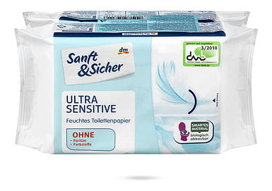 Вологий туалетний папір Denkmit Sanft&Sicher Ultra Sensitive 100 шт