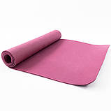 Килимок для йоги та фітнесу EVA (йога мат, каремат спортивний) 120х60 см OSPORT Yoga Pro Mini 3мм (OF-0243) Бордовий, фото 5