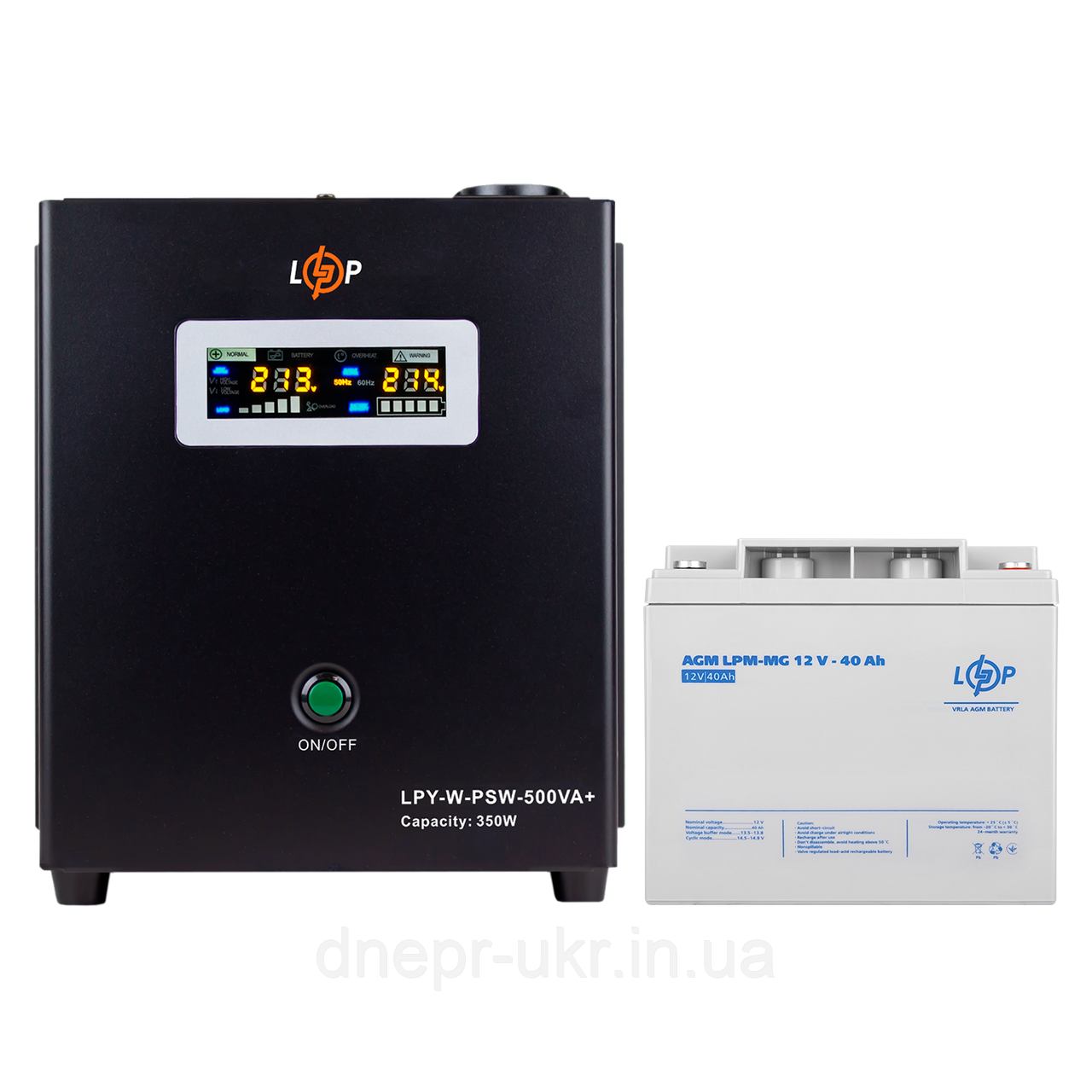 Комплект резервного живлення для котла LP (LogicPower) ДБЖ + мультигелева батарея (UPS W500 + АКБ MG 520W), фото 1