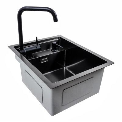 КУХОННА МИЙКА ПРИХОВАНА ЧОРНА PLATINUM TZ 50*50