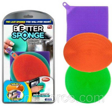 Набір універсальних силіконових щіток-губок 3 шт Better Sponge 149926, фото 1