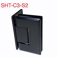 SHT-C3-S2 Душевая петля стена-стекло 90 градусов с фиксацией (чёрный матовый)