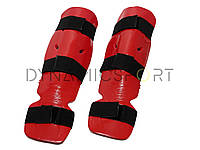 Захист гомілки та стопи з футами для єдиноборств PVC червоні (фути)