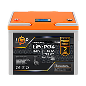 Акумулятор LP LiFePO4 12,8V - 60 Ah (768Wh) (BMS 50A/25А) пластик LCD для ДБЖ