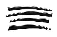 Дефлекторы окон (ветровики) Hyundai Elantra 2011-2015 с хромом кт 4шт, (047hy130201)