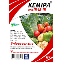 Кемира Organic Planet, Хелатное минеральное удобрение для листовой подкормки, NPK 18-18-18, 25 г