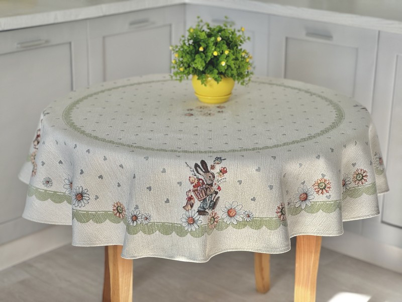 Пасхальна скатертина кругла гобеленова коло 140 см LiMaSo ROUND1240, фото 1