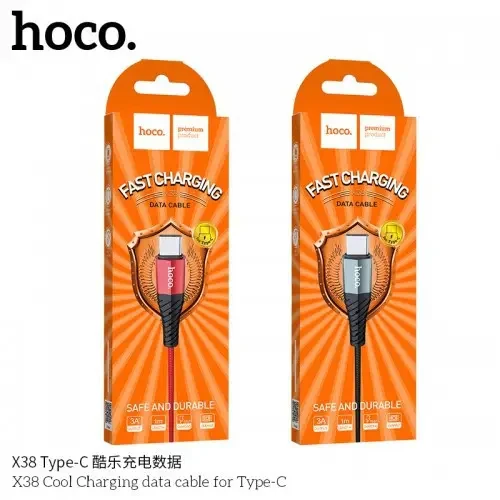 Кабель HOCO COOL DATA CABLE X38 USB — Type-C <unk> Шнур для заряджання та передавання даних USB кабель для телефона