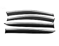 Дефлекторы окон (ветровики) Kia Sportage 2015-2021 с хромом кт 4шт, (plus1012001)