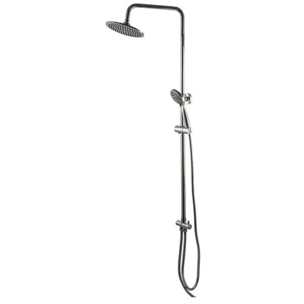 Душова колона Globus Lux GL-BAR-0101 кругла, стійка + 2 лійки + 2 душ. Шланга, Латунь, фото 1