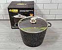 Глибока каструля — казан 6,8 л/24*18 см Benson BN-301 з мармуровим антипригарним покриттям і кришкою, фото 2