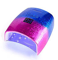 Бездротова UV/LED лампа S10х Chrom для манікюру та педикюру (на акумуляторі 2600 mAh), 48 Вт. Рожевий з синім