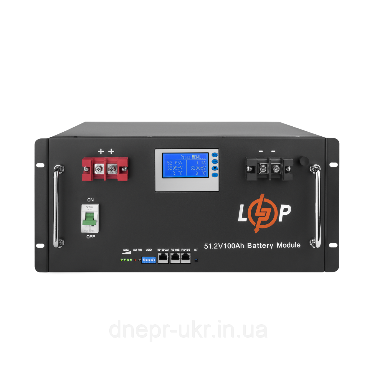 Акумулятор LP LiFePO4 48V (51,2V) - 100 Ah (5120Wh) (Smart BMS 100A) з LCD RM