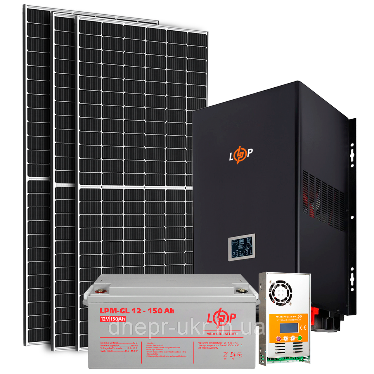Сонячна електростанція (СЕС) 2.5kW АКБ 3.6kWh (гель) 150 Ah Стандарт, фото 1