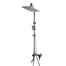 Душова система Globus Lux ALPEN SBT1-SQ-02-304 Нерж., з виливом, ручна лійка SUS, Тропік SUS 250*250мм