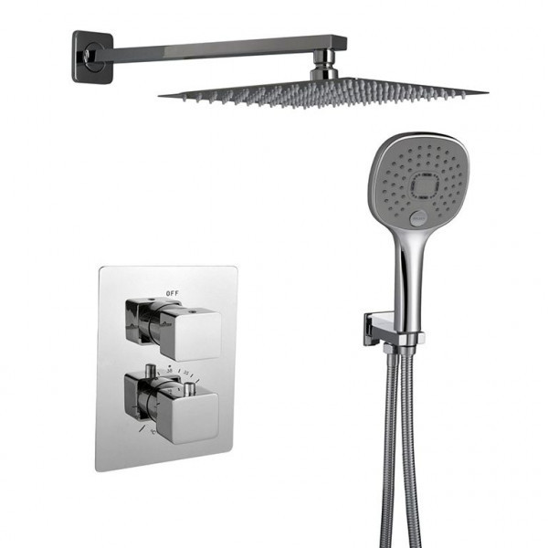 Душова система Globus Lux SMART GLM-405-TT SMART box Termostatic КУБ убудована, Комплект, Хром, фото 1