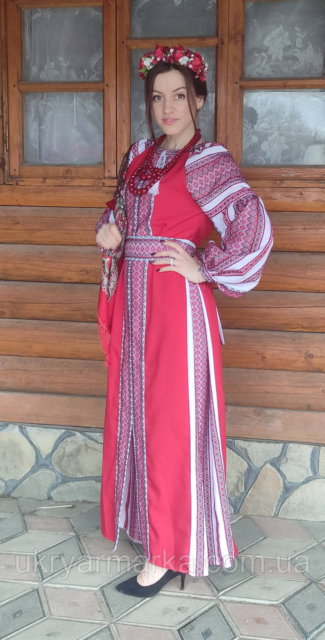 Вишита сукня "Колір маків"