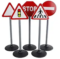 Дорожные знаки на 5 шт по 70 см складной, детские дрожные знаки для обучения правил дорожного движения
