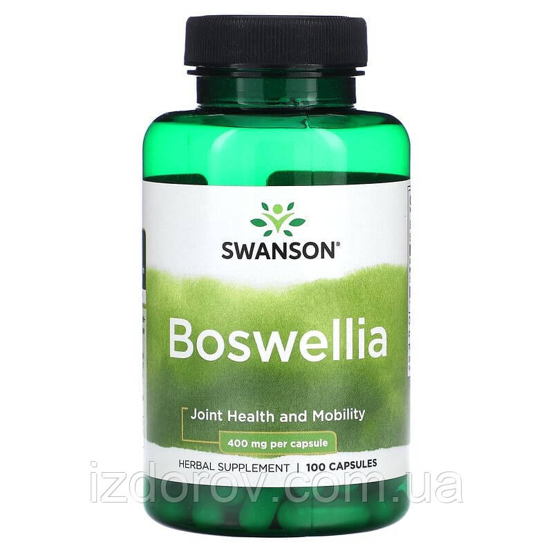 Босвелія 400 мг Swanson Boswellia для здоров'я суглобів 100 капсул