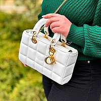 Милая женская сумка нарядная Dior белая, Женские брендовые сумки качественные