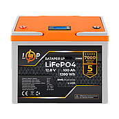 Акумулятор LP LiFePO4 LCD 12V (12,8V) - 100 Ah (1280Wh) (BMS 80A/40А) пластик