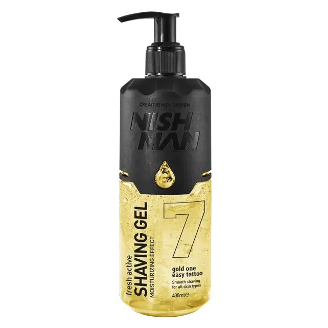 Гель для гоління Nishman №7 Easy Tattoo Gold One Shaving Gel Gold з дозатором 400 мл