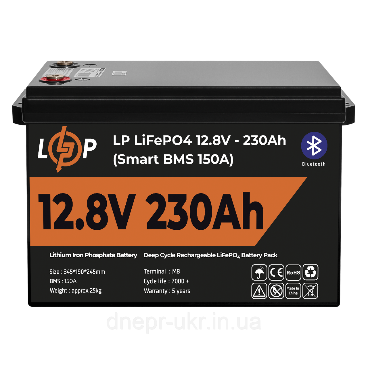 Акумулятор LP LiFePO4 12V (12,8V) - 230 Ah (2944Wh) (Smart BMS 150А) з BT пластик для ДБЖ