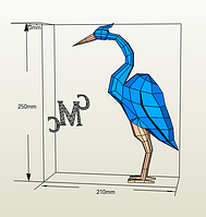 PaperKhan конструктор из картона 3D цапля птица птичка Паперкрафт Papercraft набор для творчества игрушка