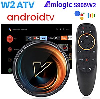 Vontar W2 ATV 4/64Гб Смарт ТВ приставка smart tv box бокс Android 11 TV пульт с гироскопом и голосовым