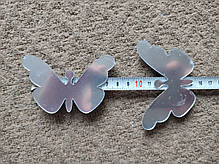 Дзеркальні акрилові наклейки Метелики срібні 36 шт. набір Б154-36, фото 5